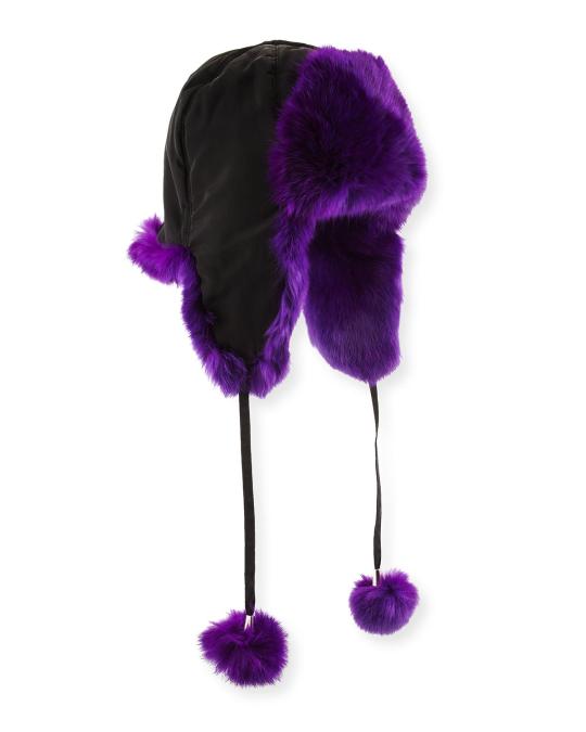 Adrienne Landau Rabbit Fur Trapper Hat | Neiman Marcus