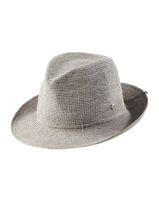 Helen Kaminski Fai Packable Raffia Fedora Hat Neiman Marcus