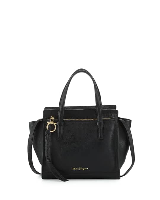 Ferragamo Small Leather Tote Bag, Nero | Neiman Marcus