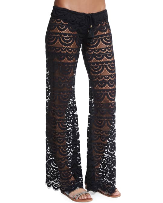 PQ Swim Malibu Embroidered-Lace Coverup Pants | Neiman Marcus