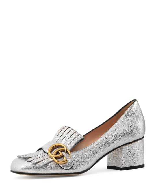 Gucci 55mm Marmont Metallic Loafer | Neiman Marcus