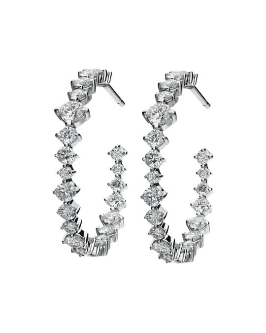 Hoops Mixed-Size Diamond Earrings