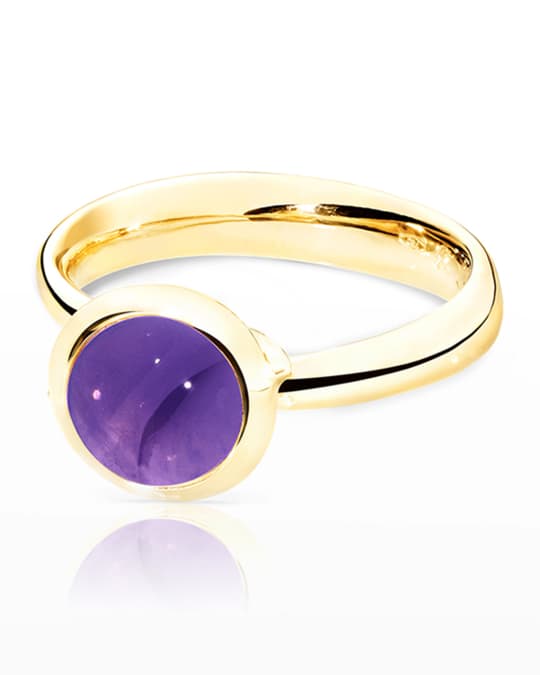 Bouton Small 18K Gold Amethyst Cabochon Ring