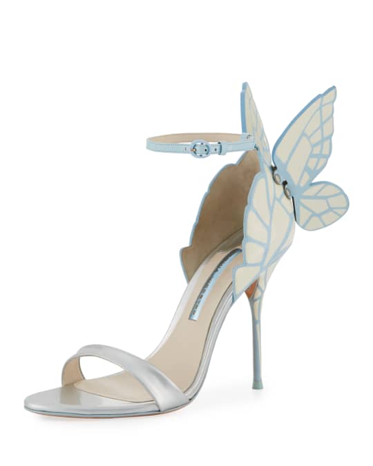 Sophia Webster Chiara Butterfly Wing Bridal Sandals, Ice | Neiman Marcus