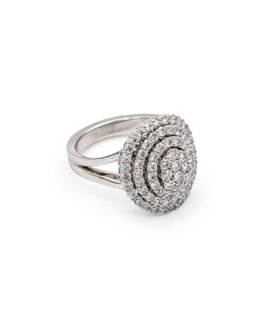 Iconic Must Have 18k White Gold Diamond Ring, Size 7