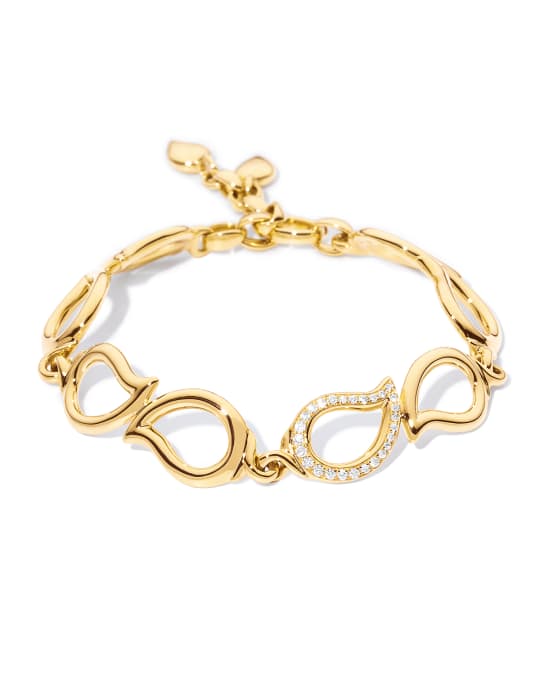 Signature 18K Gold Paisley Link Bracelet with Diamonds