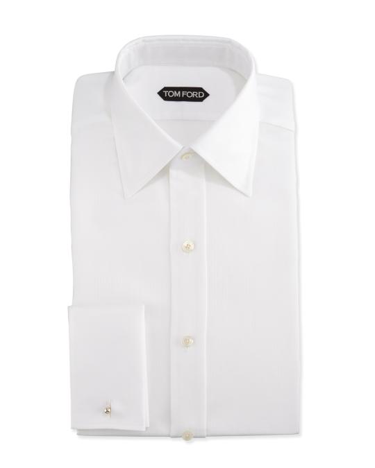 white dress shirt french cuff slim fit TOM FORD Classic French-Cuff Slim-Fit Dress Shirt, White