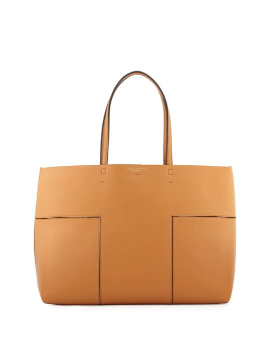 Tory Burch Block-T Leather Tote Bag | Neiman Marcus