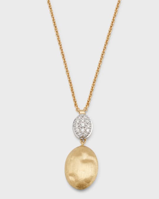 Siviglia 18K Gold & Pave Diamond Hand-Engraved Pendant Necklace
