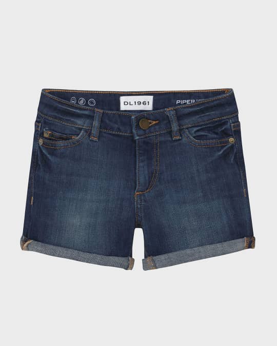 Girl's Piper Cuffed Denim Shorts, Size 2-6