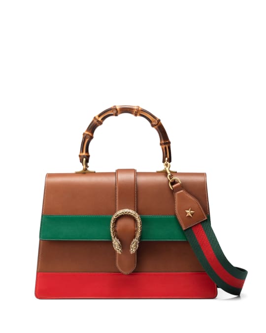 Gucci Dionysus Striped Bamboo Top-Handle Bag | Neiman Marcus