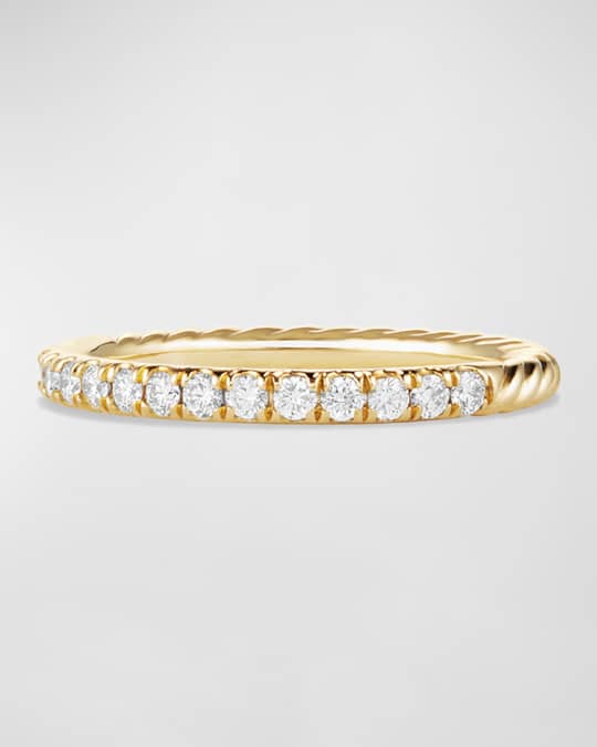 David Yurman Cable Collectibles Pave Diamond Band Ring in 18K Yellow ...