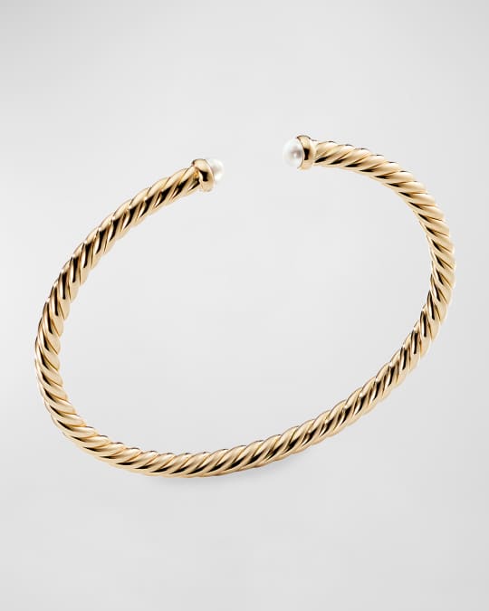 David Yurman 4mm CableSpira 18K Gold Bracelet | Neiman Marcus