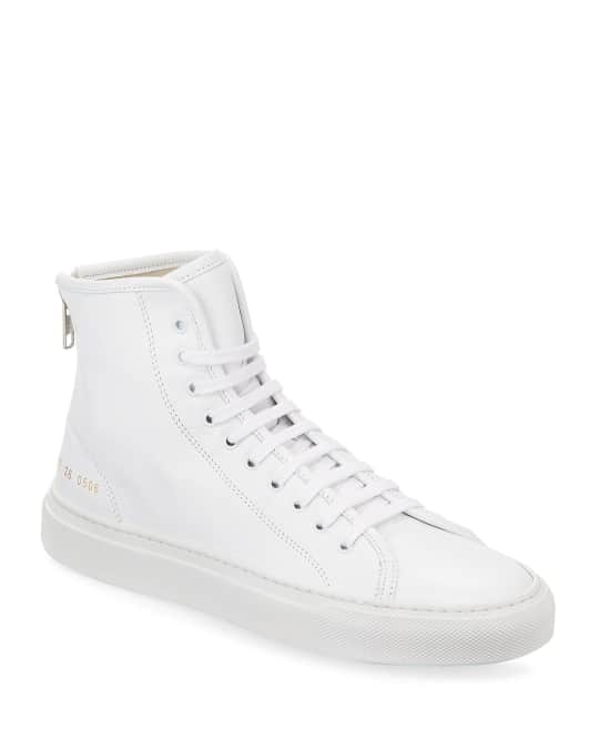 Common Projects Tournament Leather High-Top Sneakers | Neiman Marcus