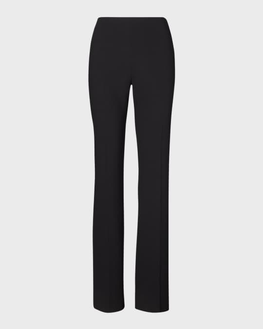 Alandra Side Zip Stretch Wool Pants Black