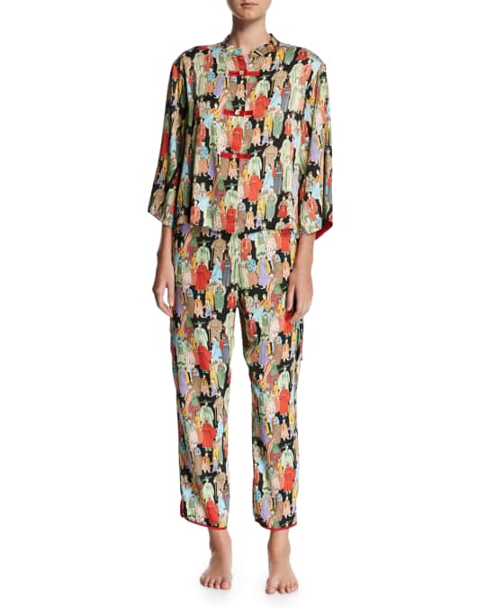 Natori Two-Piece Dynasty Printed Pajamas | Neiman Marcus
