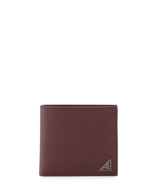 Saffiano Leather Corner Logo Wallet