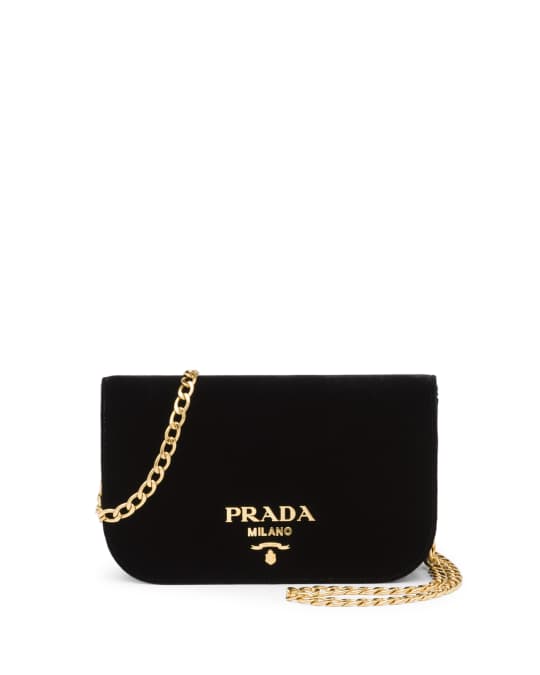 Prada Small Velvet Flap Crossbody Bag | Neiman Marcus