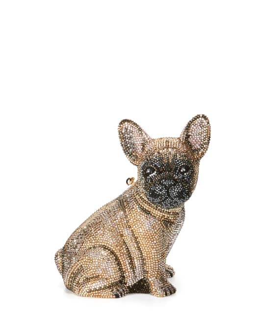 Judith Leiber Couture Pierre French Bulldog Crystal Clutch Bag, Champagne