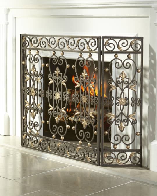 Three-Panel Fireplace Screen