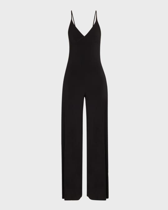 オールインワン・サロペット NORMA KAMALI Woman Jumpsuits Black KK326JPL335001 BLACK LOW BACK SLIP JUMPSUIT – Black – Norma Kamali