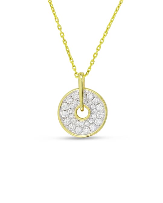 Frederic Sage Spinning Disc 18K Gold Necklace with Diamonds | Neiman Marcus
