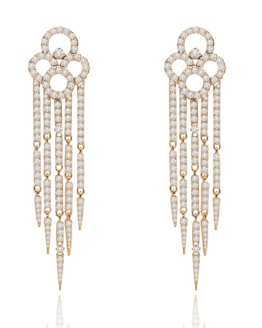 18K Rose Gold & Diamond Tassel Earrings