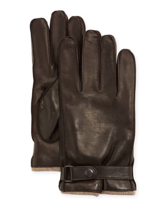 Portolano CashmereLined Napa Glove w/Belted Snap Neiman Marcus