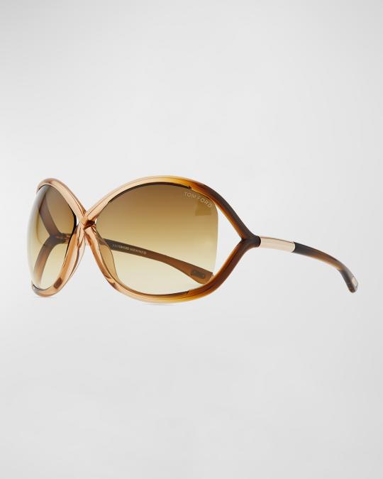 TOM FORD Whitney Cross-Bridge Sunglasses, Rose/Brown  display picture 1