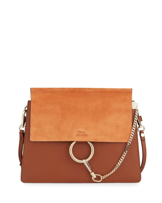 Chloe Faye Medium Leather & Suede Shoulder Bag | Neiman Marcus
