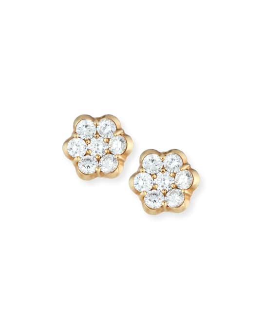 Bayco 18K Gold & Diamond Floral Stud Earrings | Neiman Marcus
