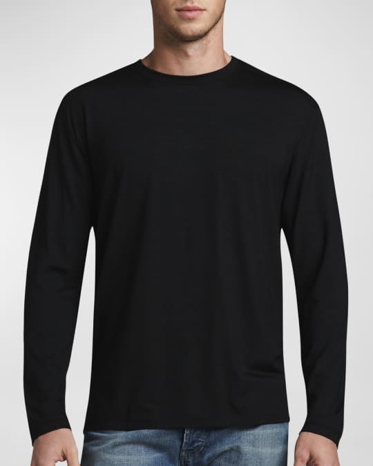Derek Rose Basel 1 Long-Sleeve Jersey T-Shirt, Black | Neiman Marcus