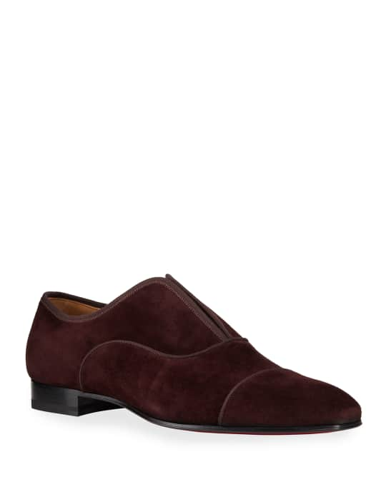 Christian Louboutin Men's Alpha Male Velour Oxfords