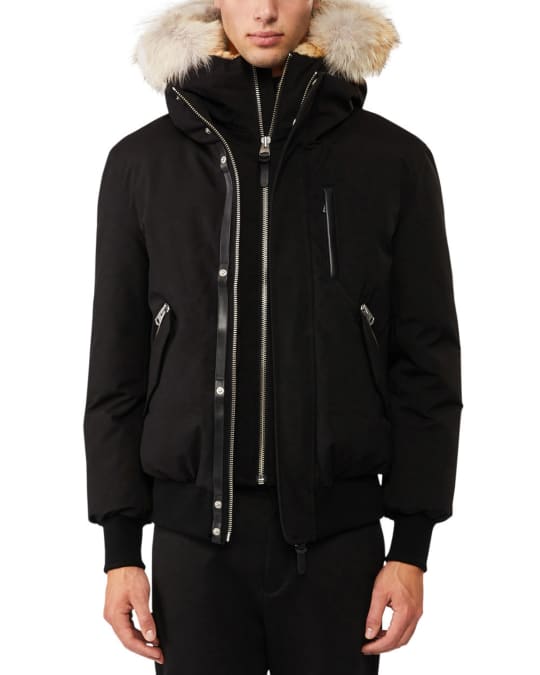 Mackage Dixon C Lux Down Bomber Jacket w Fur Lined Hood Navy