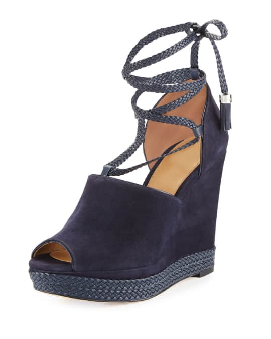 Hastings Suede Ankle Wrap Wedge Sandal