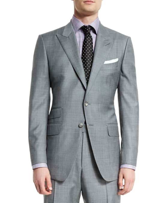 TOM FORD O'Connor Base Sharkskin Two-Piece Suit, Light Gray | Neiman Marcus