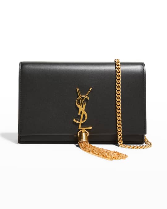 Saint Laurent Kate Smooth Calf Tassel Chain Wallet | Neiman Marcus