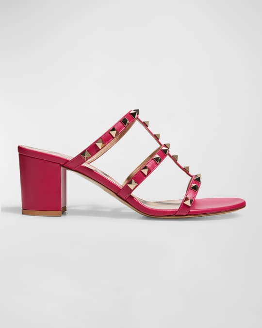 Valentino Garavani Rockstud Caged 60mm Slide Sandals Neiman Marcus