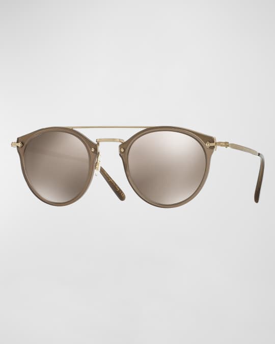Mirrored sunglasses with brow bar discount