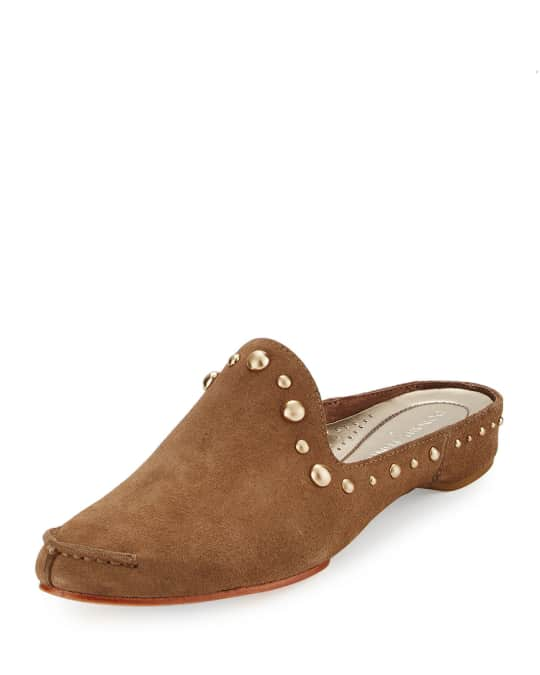 Donald J Pliner Bayez Studded Suede Slip-On Mule | Neiman Marcus