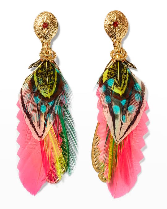 Gas bijoux feather on sale earrings