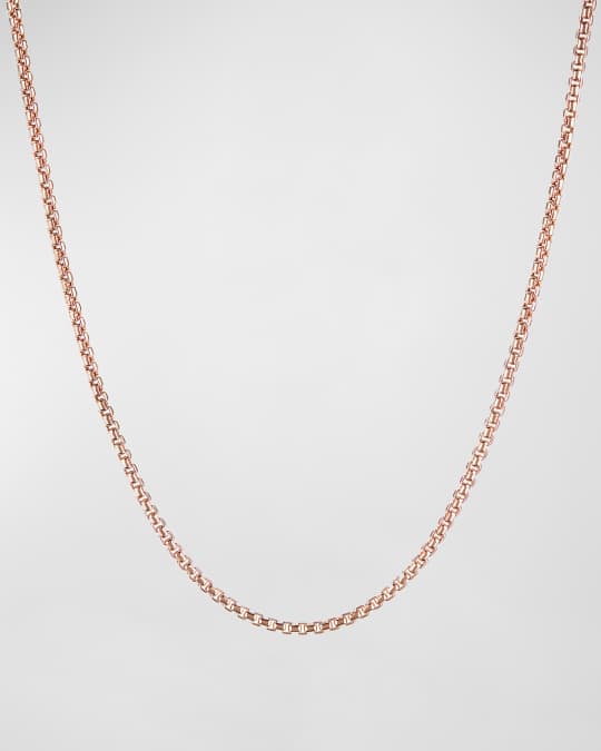 David Yurman 18k Rose Gold Box Chain Necklace with Spiritual Bead