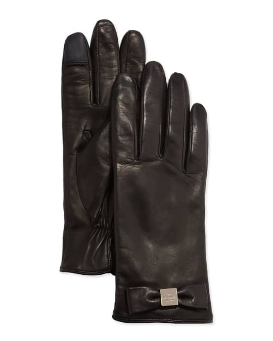 kate spade new york leather bow tech gloves Neiman Marcus