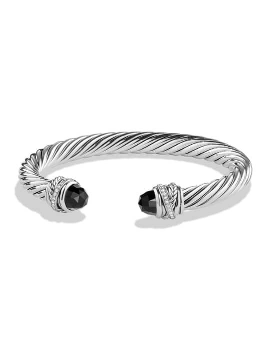 David Yurman 7mm Diamond Crossover Bracelet | Neiman Marcus