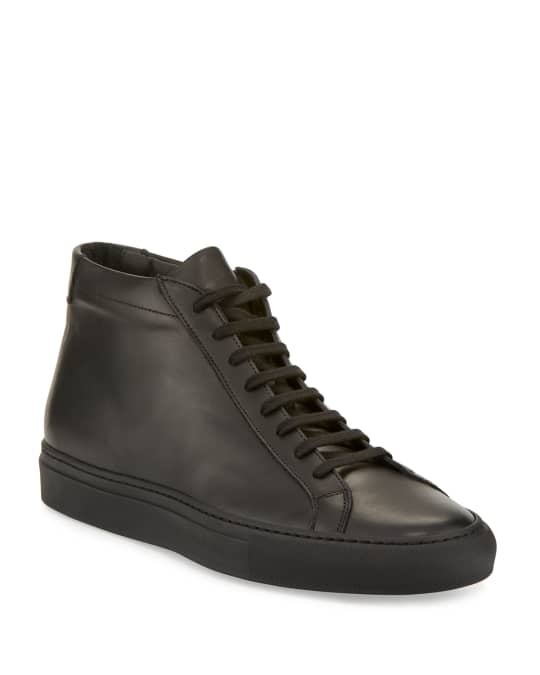 Common Projects Men s Basic Leather High Top Sneakers Black