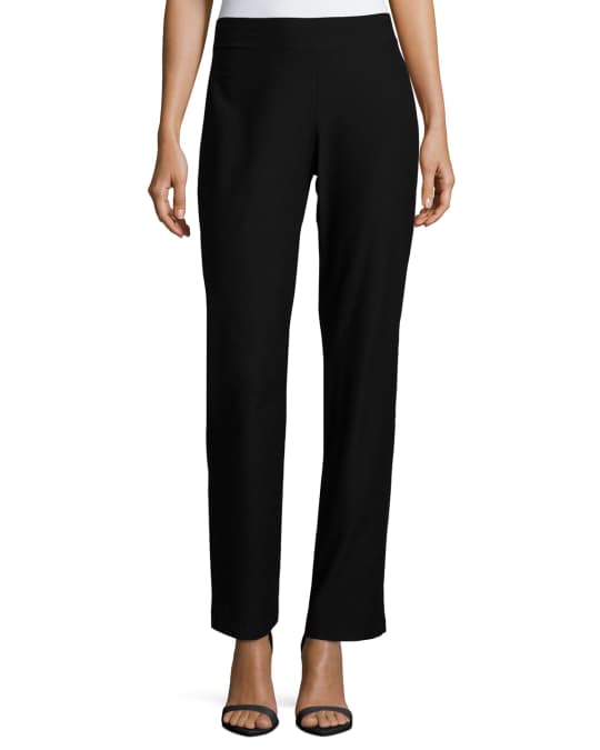 Eileen Fisher Washable Stretch-Crepe Boot-Cut Pants | Neiman Marcus