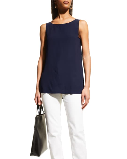 Eileen fisher silk georgette crepe top deals