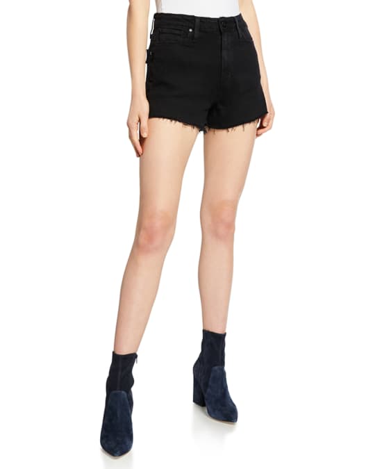 PAIGE Margot High Waist Denim Cutoff Shorts Vintage Black