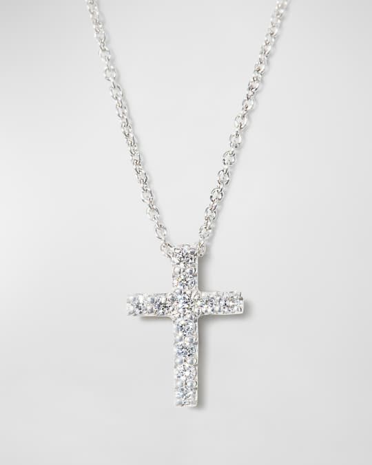 Roberto Coin 18k Small Diamond Cross Pendant Necklace | Neiman Marcus
