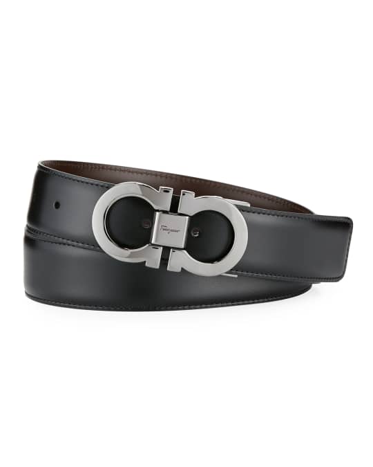 Salvatore Ferragamo Men's Reversible Leather Double-Gancio Belt ...